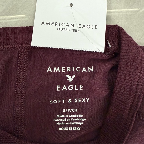 Women’s American Eagle Soft & Sexy Long Sleeve Jersey Crew Neck Shirt Size Small - Picture 11 of 16